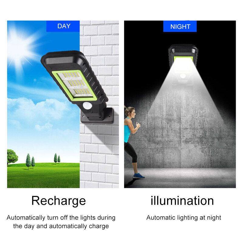 60/72/120/128led Cob Solar Power Street Light Pir-liiketunnistinseinälamppu + Kaukosäädin