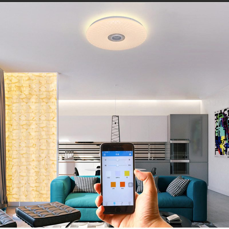 60 W Smart Led Kattovalo Rgb Bluetooth Musiikkikaiutin Himmennettävä Lamppu App Kaukosäädin