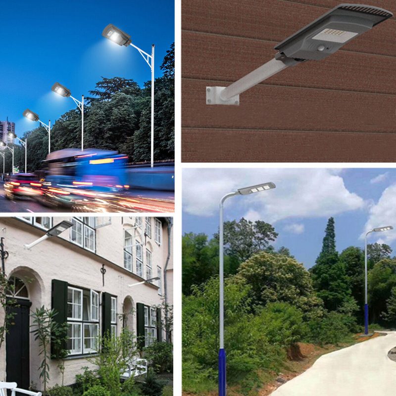 60w 180led Aurinkovoimalla Toimiva Lamppu Pir-liiketunnistin Outdoor Garden Street Light Road Gardeniin