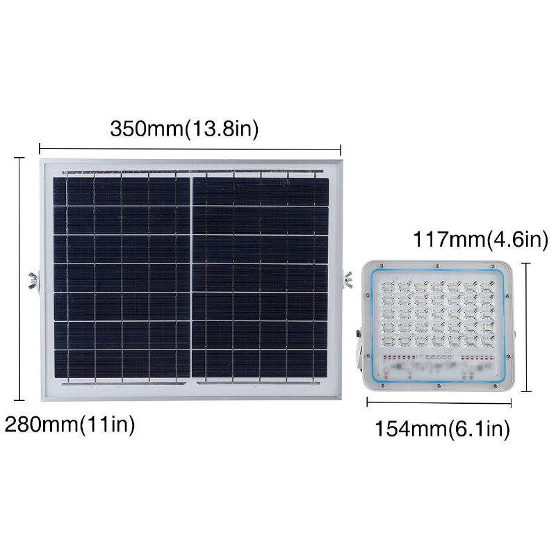 60w 70led 2000lm Aurinkoenergialla Toimiva Tulvavalo Kaukosäädin Valoanturi Ajoitus Ulkona Vedenpitävä Ip65