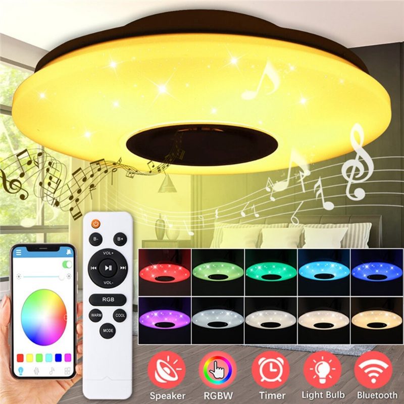 60w Ac220v 102led Tähtikirkas Lampunvarjostin Led Älykäs Kattolamppu Bluetooth-musiikki Kattovalo App+kaukosäädin