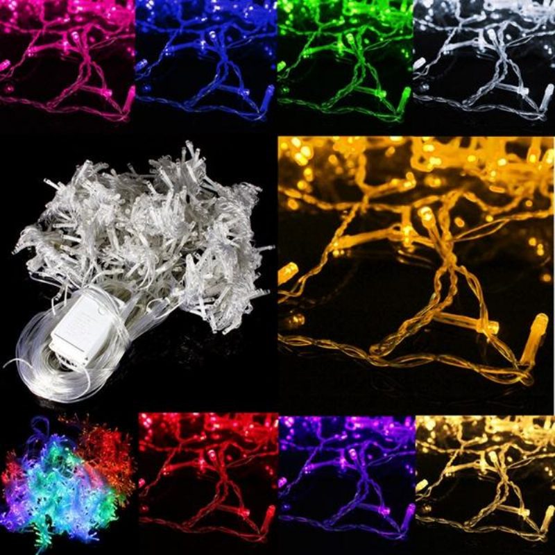 6x3m Outdoor Xmas Tree String Fairy Wedding Verho Light Party Lamppu 110v