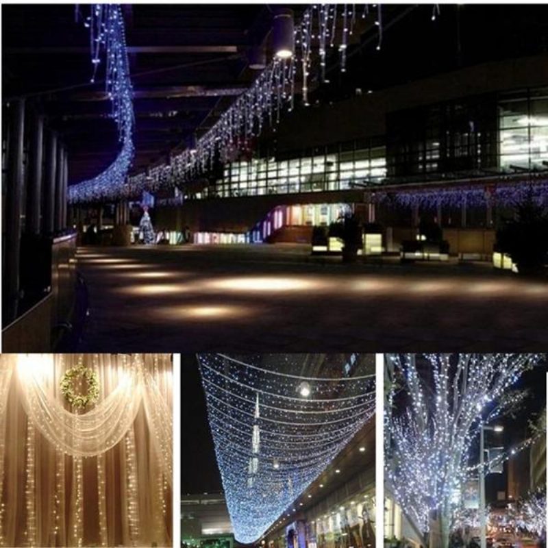 6x3m Outdoor Xmas Tree String Fairy Wedding Verho Light Party Lamppu 110v