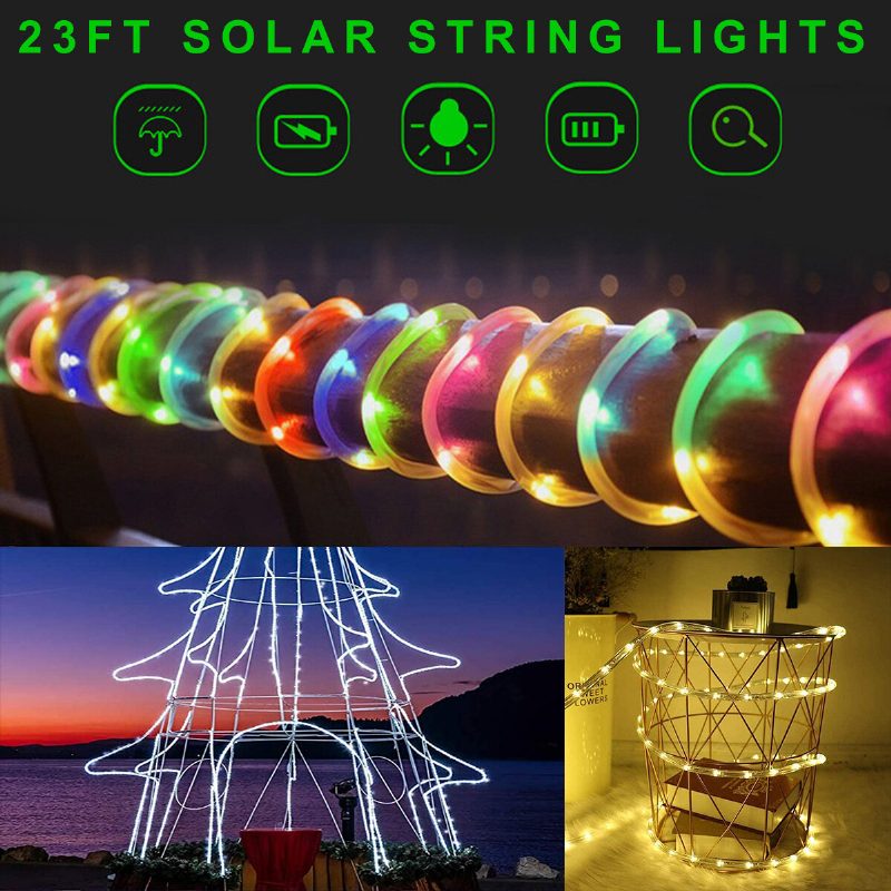 7m 50led Solar String Fairy Lights Vedenpitävä Ulkopuutarha Hääjuhlalamppu