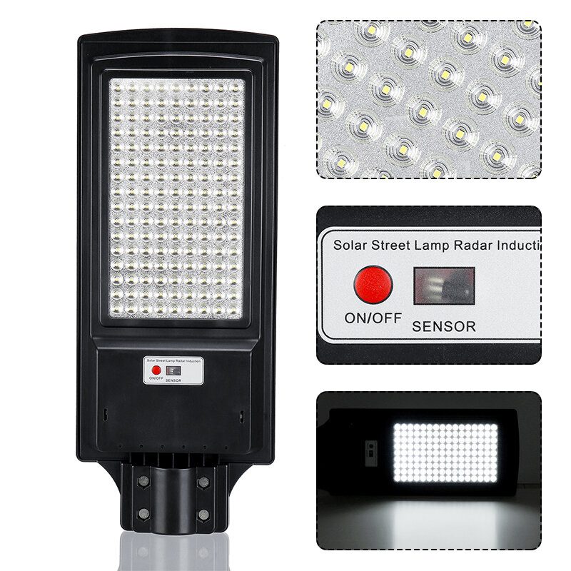 800/1000w Led Solar Street Light Pir-liiketunnistin Ulkopihan Seinälamppu + Kaukosäädin