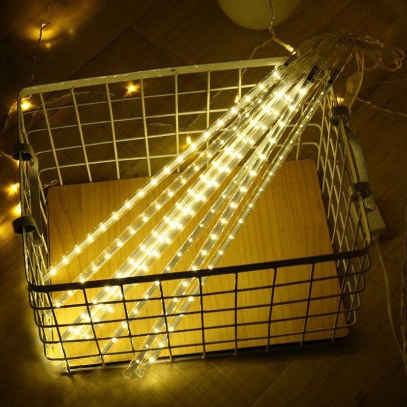 Ac110-240v 50cm Vedenpitävä Ip65 180led Meteor Suihku Sade 5 Putket String Light Holiday Party Joulun Ulkosisustus