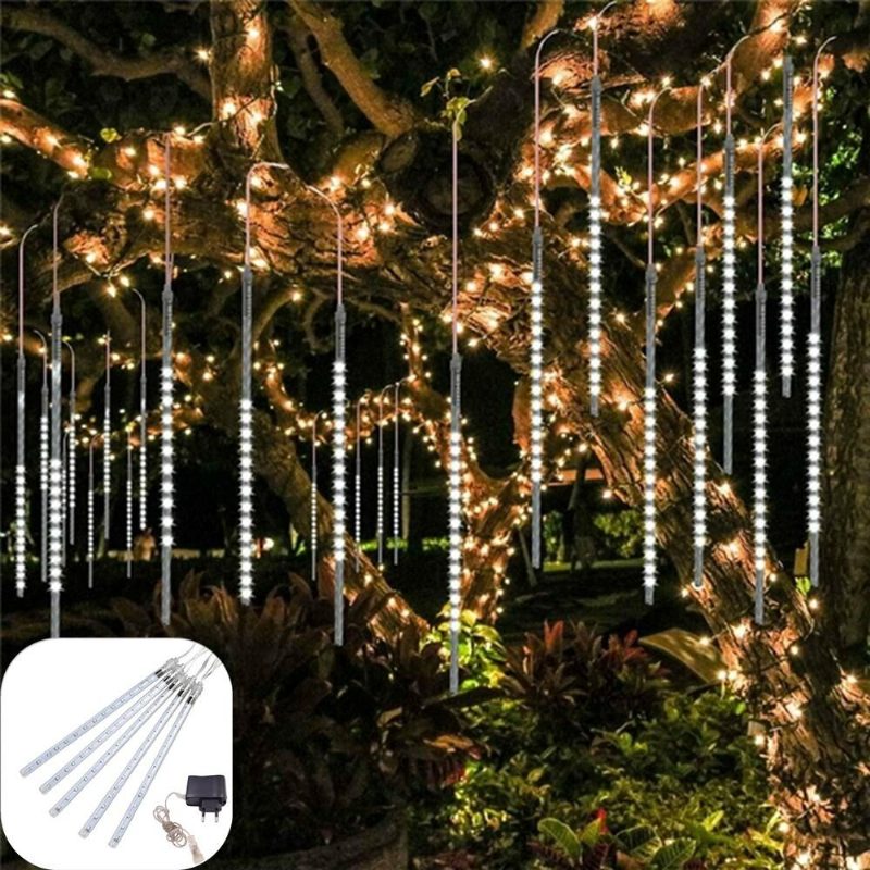 Ac110-240v 50cm Vedenpitävä Ip65 180led Meteor Suihku Sade 5 Putket String Light Holiday Party Joulun Ulkosisustus