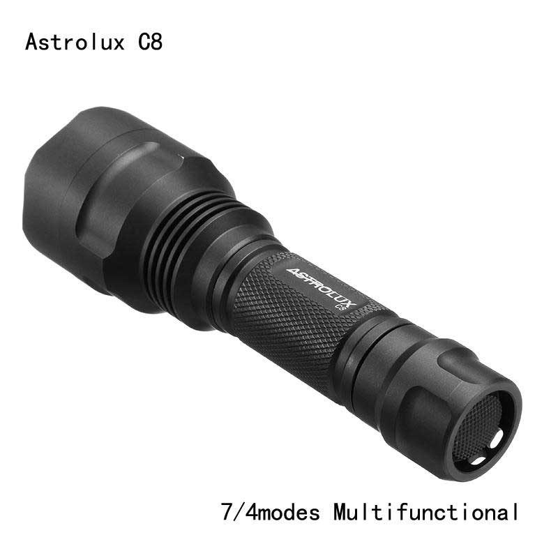 Astrolux C8 Xp-l Hi 1300lumen 7/4 Mode A6 Driver Tactical Edc Led Taskulamppu 18650