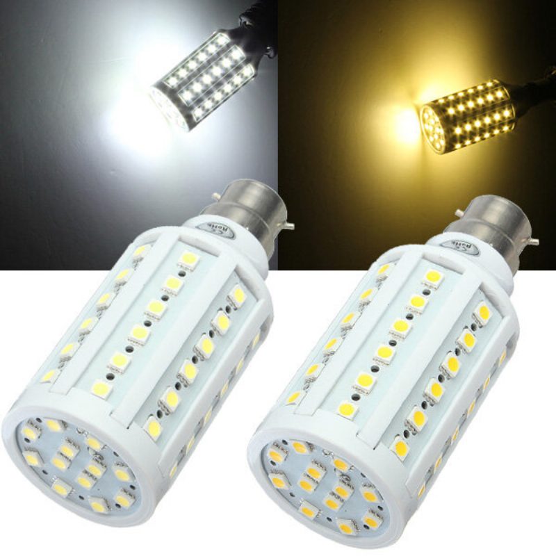 B22 10w Smd 5050 Valkoinen/lämmin Valkoinen 60 Led Maissilamppu Ac 110v