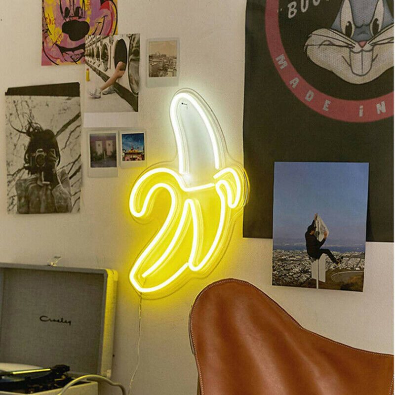 Banana Led Neon Sign Light Art Seinävalaisin Bar Pub Makuuhuoneen Sisustukseen