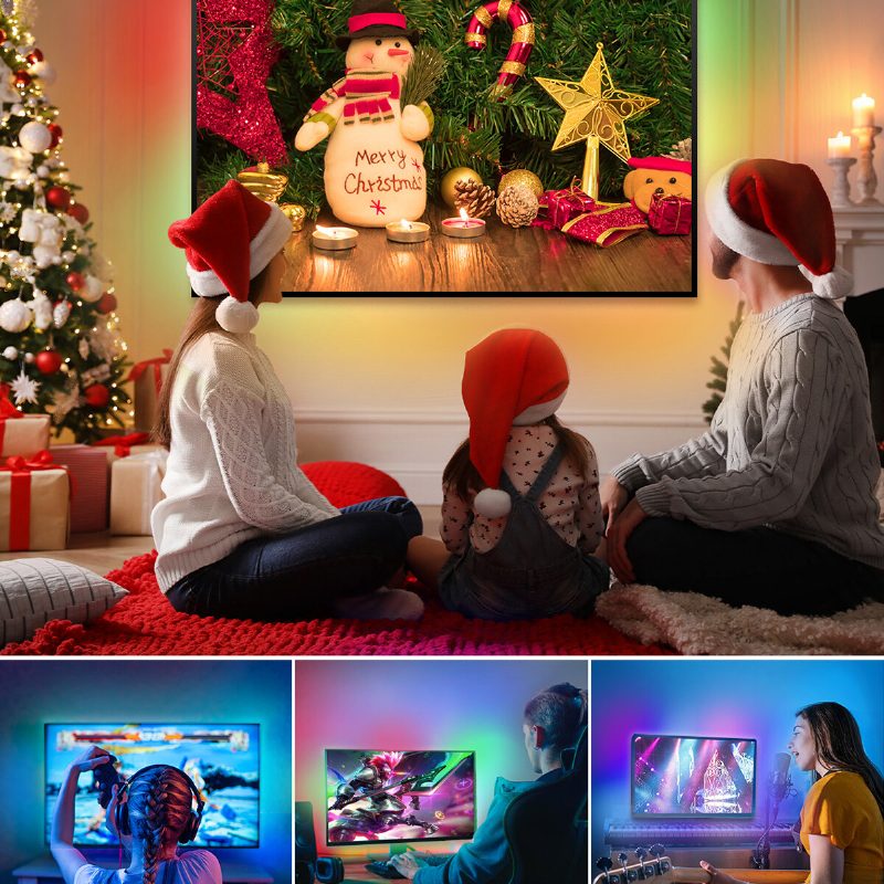 Blitzwill Bw-lb2 Wifi Tv Led Strip 5m Screen Sync & Music Tv Valopalkilla Samalla Näytöllä Bare Board Magic Color Ohjauslaatikolla 2 Hdmi-kaapelia Älykäs Ääniohjaus Virtalähde 12v/3a