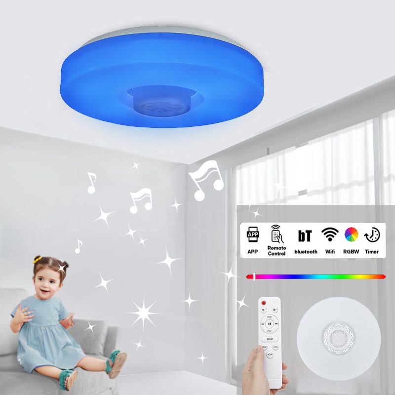 Bluetooth Led Kattovalo Rgb 3d Surround Sound Musiikki Himmennettävä Lamppu App Kaukosäädin