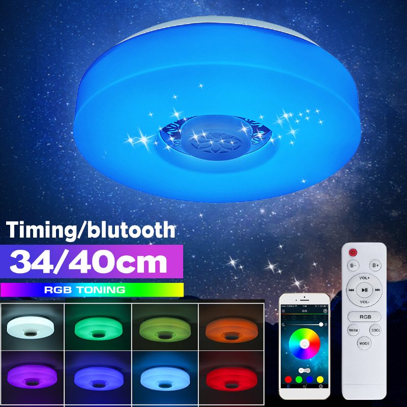 Bluetooth Led Kattovalo Rgb 3d Surround Sound Musiikki Himmennettävä Lamppu App Kaukosäädin