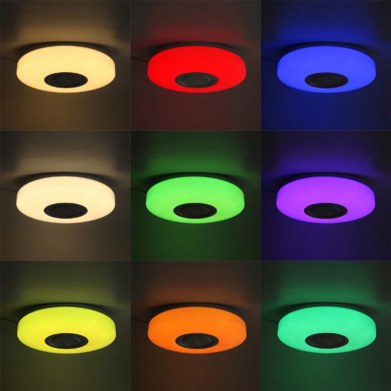 Bluetooth Wifi Led-kattovalo Rgb-musiikkikaiutin Himmennettävä Lamppu App -etähuone