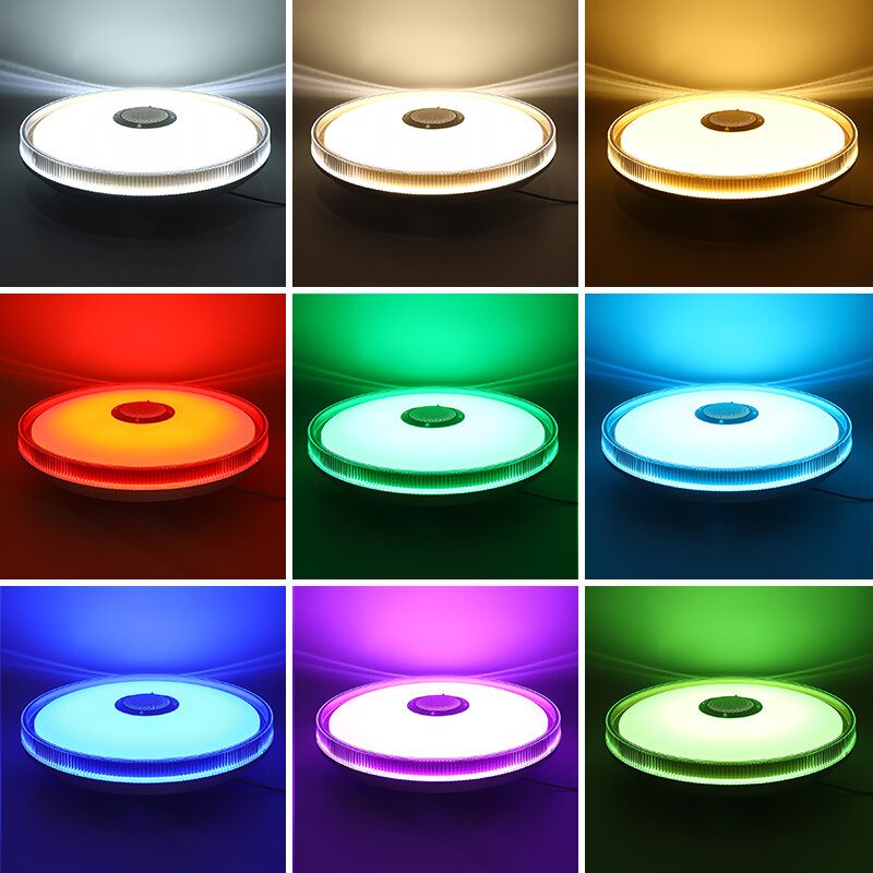 Bluetooth Wifi Led Rgb Musiikki Kattolamppu + Kaukosäädin Keittiöön Makuuhuoneeseen Kylpyhuoneeseen 85-265v/220v/110-220v