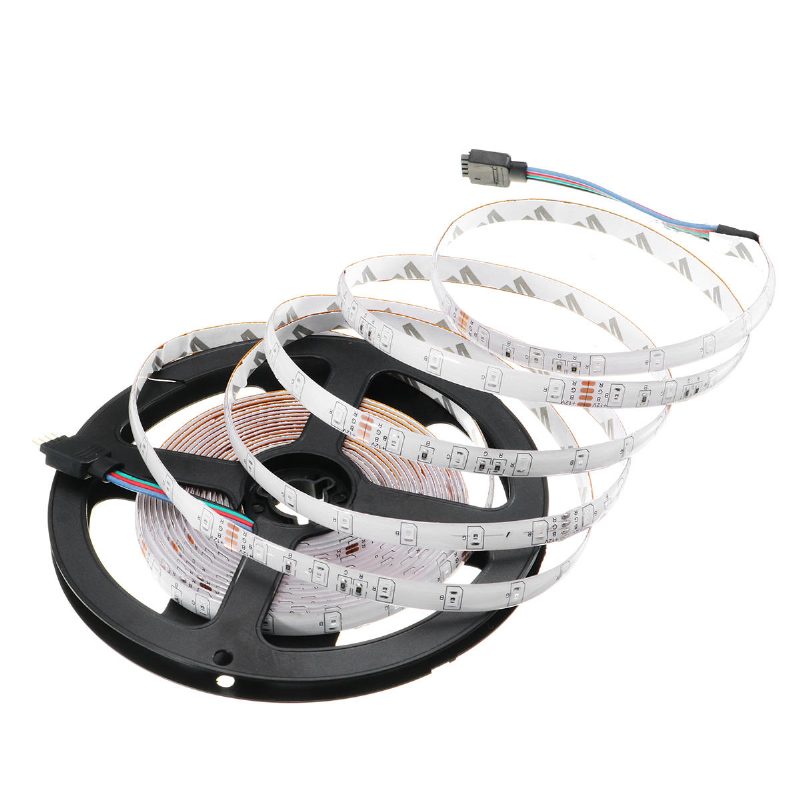 Dc12v 24w 2a 5m Vedenpitävä Smd3528 Rgb Led-nauhavalot Us Eu:n Virtalähde + 24 Avaimen Kaukosäädin