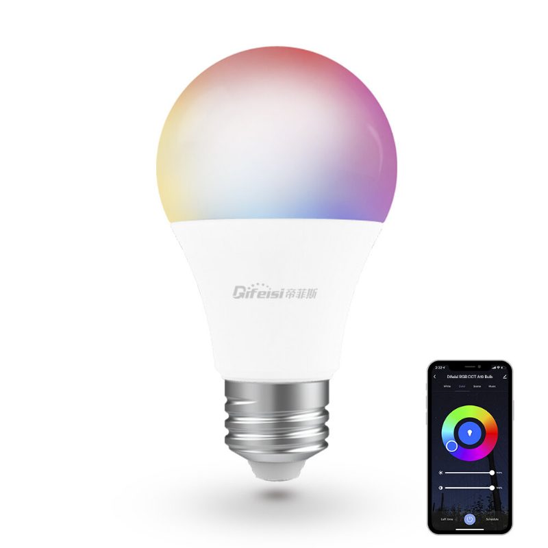 Difeisi Dfs-ac-0001 E26 9w Wifi A19 Rgb+cct Smart Bulb 810lm Ac100-130v Toimii Alexan Ja Google Assistantin Kanssa