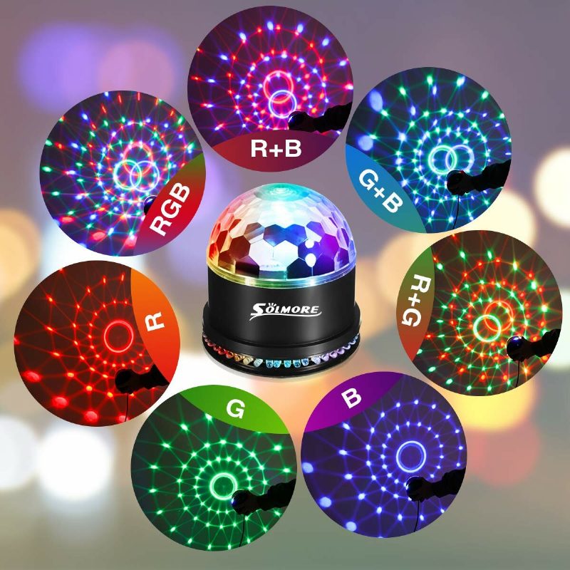 Disco Lights Solmore 51 Leds Juhlalava 12w Rgb Ball Light Sound Ainutlaatuinen Peräkkäinen Vilkkuva Tehoste Lapsille Festivaali Syntymäpäiväjuhla Baari