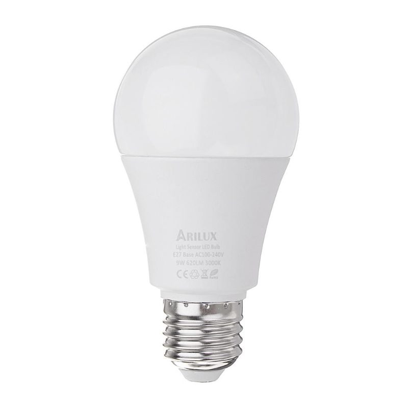 E27 A60 9w 620lm Lämmin Valkoinen Pure White Dusk Led Sensori Globe Lamppu Ac100-240v