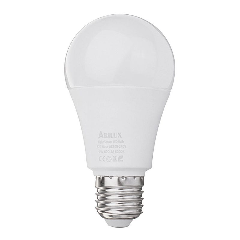 E27 A60 9w 620lm Lämmin Valkoinen Pure White Dusk Led Sensori Globe Lamppu Ac100-240v