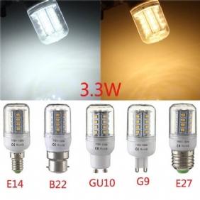 E27/e14/g9/gu10/b22 3.3w 30 Smd 2835 Led Maissipolttimo Lämmin Valkoinen/valkoinen 110v