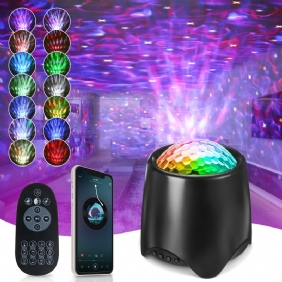 Elfeland Usb Rgb Led Galaxy Projector Light Starry Sky Ocean Music Yövalo Kaukosäätimellä