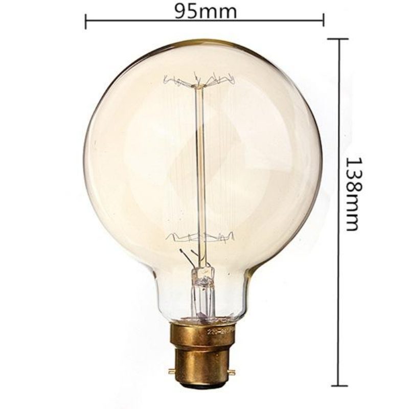 G95 B22 60w 110/220v 138mm X 95mm Hehkulamput Retro Edison Polttimo