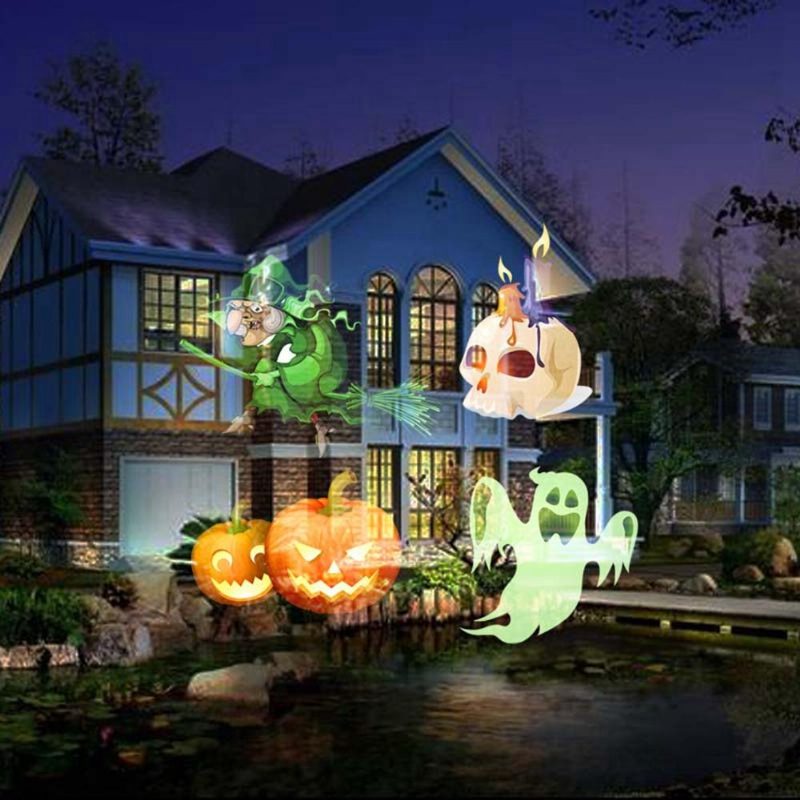 Kannettava 6 W Usb 12 Värikästä Kuviota 6 Led Pyörivä Taskulamppu Halloween Joulujuhla Baarin Sisustus