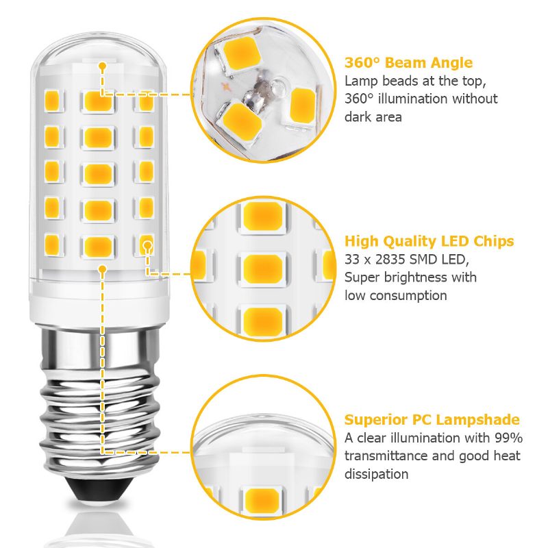 Kingso 5kpl Ac 230v 5w 3000k E14 Led Maissipolttimo Kapselivalo 360° Valaistuslamppu