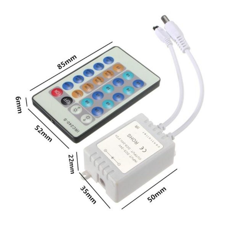 Langaton 24-näppäinen Ir-kaukosäädin Yksiväriselle Led-nauhavalolle 3528/5050