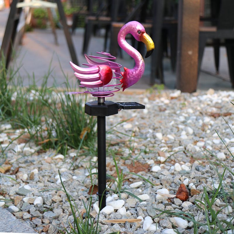 Led-aurinkovoimalla Toimiva Maa Nurmikon Valo Flamingo Bird Spring Stick -lamppu Ulkopuutarhan Pihan Koristelu