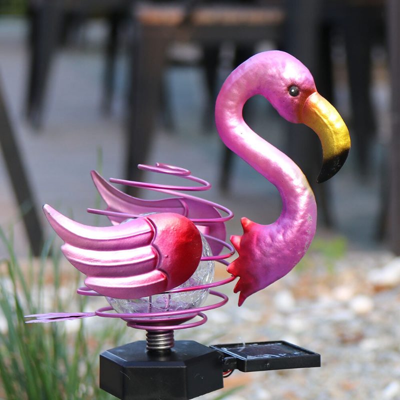 Led-aurinkovoimalla Toimiva Maa Nurmikon Valo Flamingo Bird Spring Stick -lamppu Ulkopuutarhan Pihan Koristelu