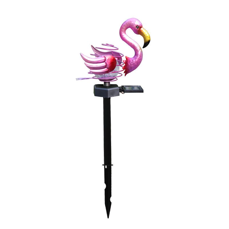 Led-aurinkovoimalla Toimiva Maa Nurmikon Valo Flamingo Bird Spring Stick -lamppu Ulkopuutarhan Pihan Koristelu