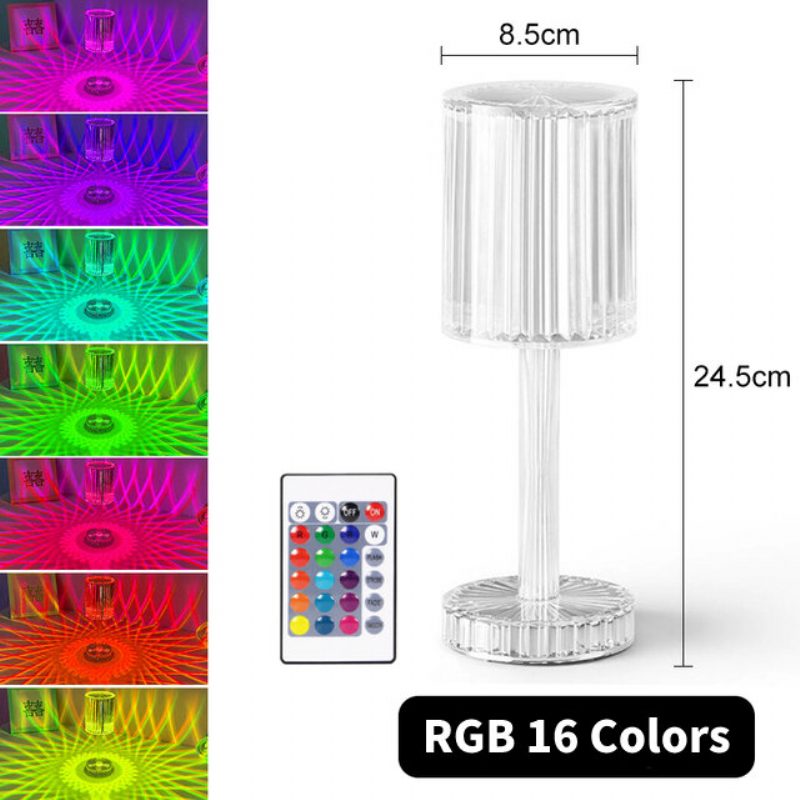 Led-kristalliprojektori Pöytälamppu Ravintolat Baari Vuoteen Sisustus Usb-pöytävalo Rgb-kaukosäädin Romanttiset Yövalot