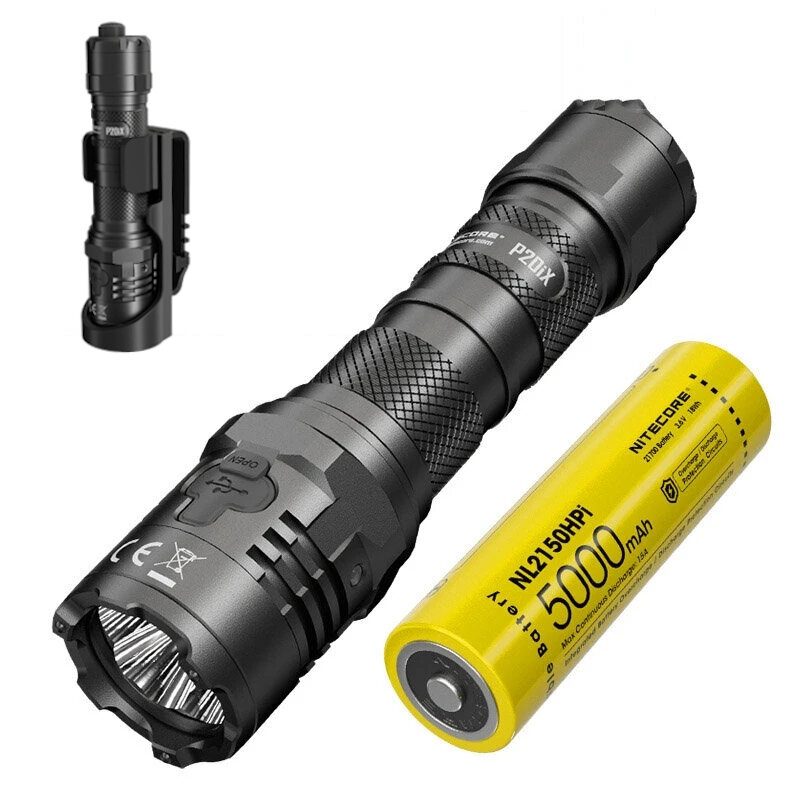 Nitecore P20ix 4000 Lumenin Usb-c Ladattava Taskulamppu 21700 Akkuteholla High Lumen -ammattimainen Taktinen Nth20 Molle-kotelolla