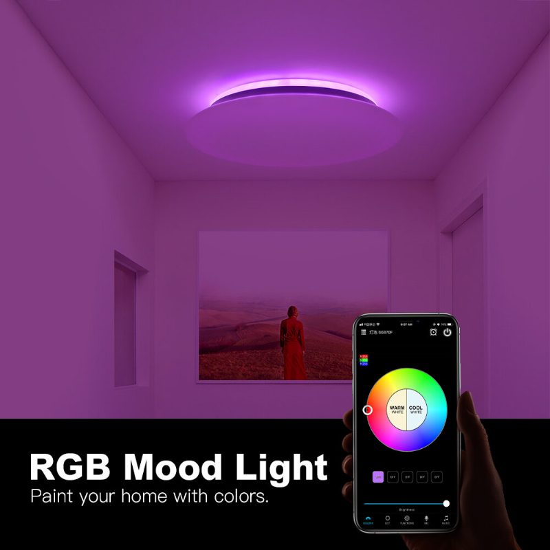 Offdarks Smart Ceiling Light Lxd-xg36-sp Wifi Ääniohjaus Bluetooth Kaiutin App Kaukosäädin Makuuhuone Keittiö Musiikki Kattolamppu