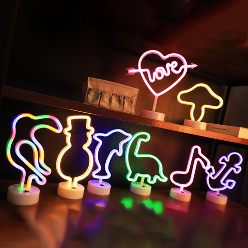 Päivitä Neon Night Light Rabbit Vibrato Anchor Bigmouth Bird Creative Spot