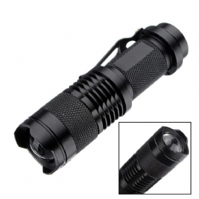 Q5 300lm Mini Zoomattava Led-taskulamppu Musta (1*aa/1*14500) Elfeland Telescopic Xpe 7w 3 Modes + Taktinen Taskulamppu