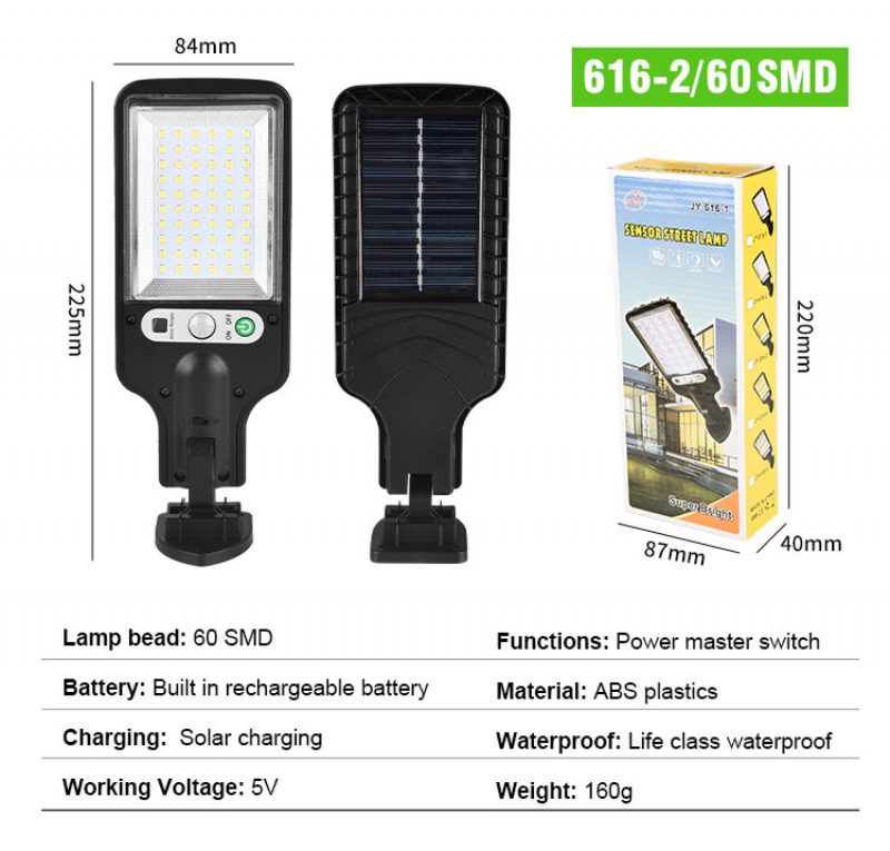 Solar Street Lights Outdoor Aurinkolamppu 3 Valotilassa Vedenpitävä Liiketunnistin Turvavalaistus Puutarha Patio Polku Pihalle