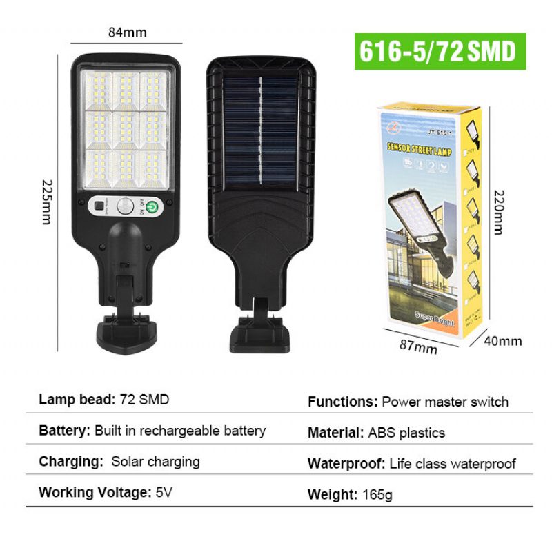 Solar Street Lights Outdoor Aurinkolamppu 3 Valotilassa Vedenpitävä Liiketunnistin Turvavalaistus Puutarha Patio Polku Pihalle