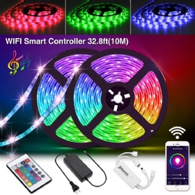 Solmore 2*5m Led-nauhat Wifi Langaton Älypuhelin App Control 300 Led Strip Light Vedenpitävä Ip65 Joustavat Rgb-raidat 24 Painikkeella Joulukoristeet Vapaa Jouluvalot