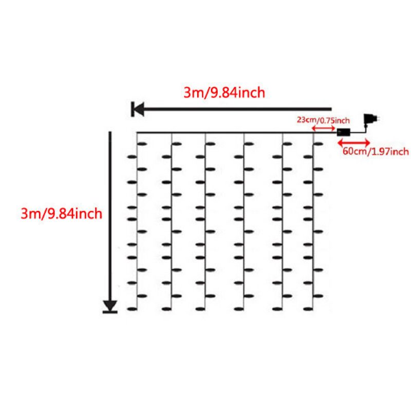 Solmore 3mx3m 300led 220v Outdoor Fairy String Lights Verhot Valonauhat Joulun Hääjuhlakoristeet