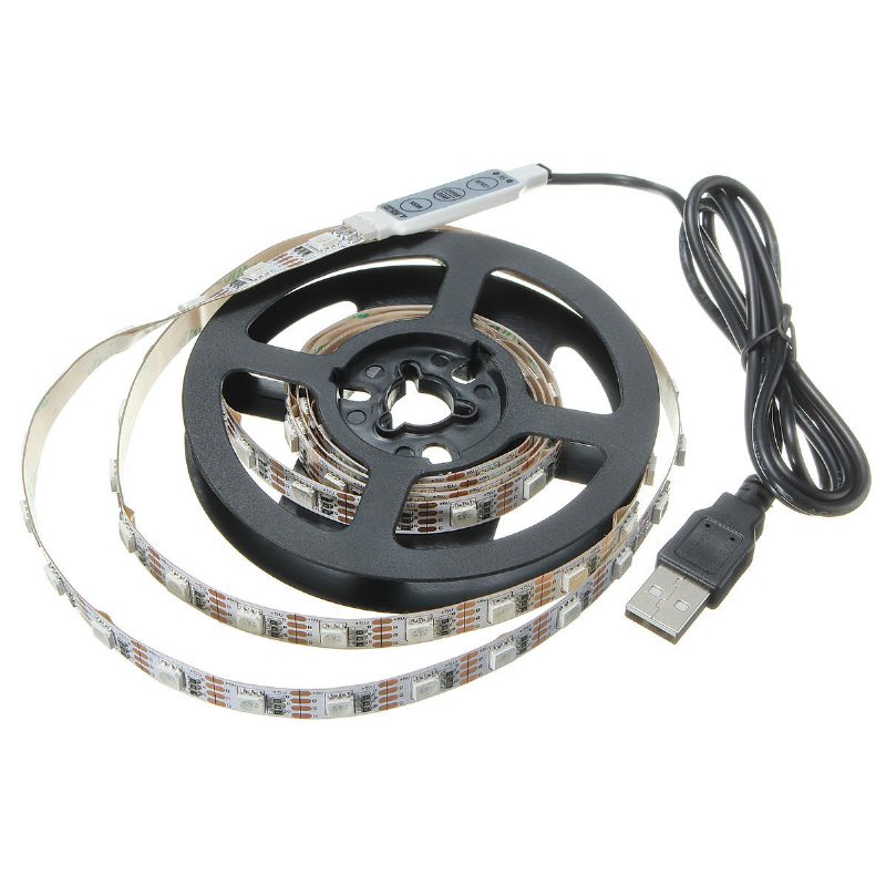 Usb Dc5v Smd5050 Rgb Led Valkoinen Nauhatelevision Taustavalo Kaukosäätimellä Ei Vedenpitävä