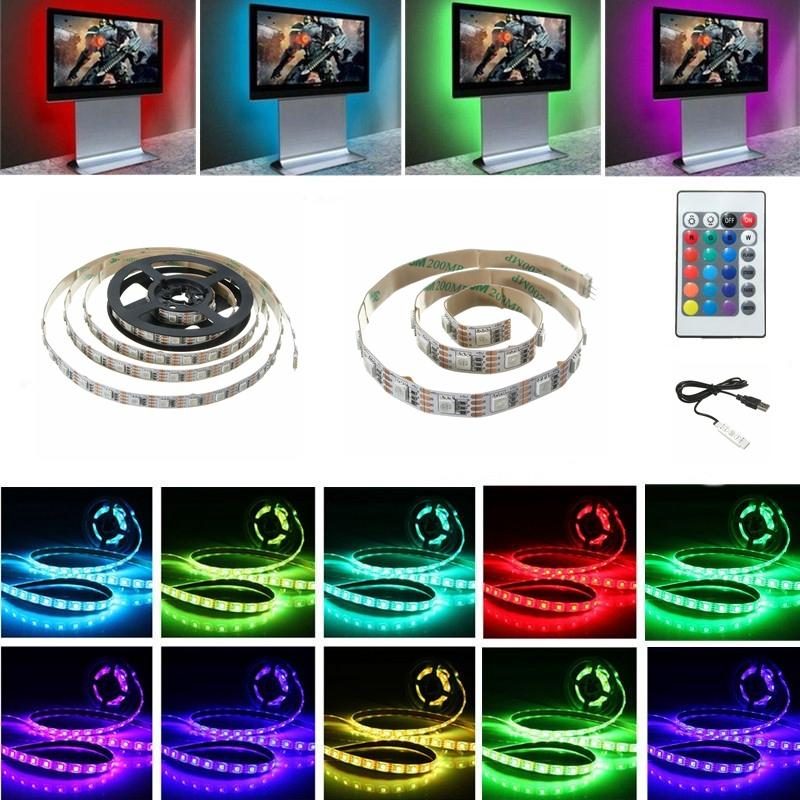 Usb Dc5v Smd5050 Rgb Led Valkoinen Nauhatelevision Taustavalo Kaukosäätimellä Ei Vedenpitävä