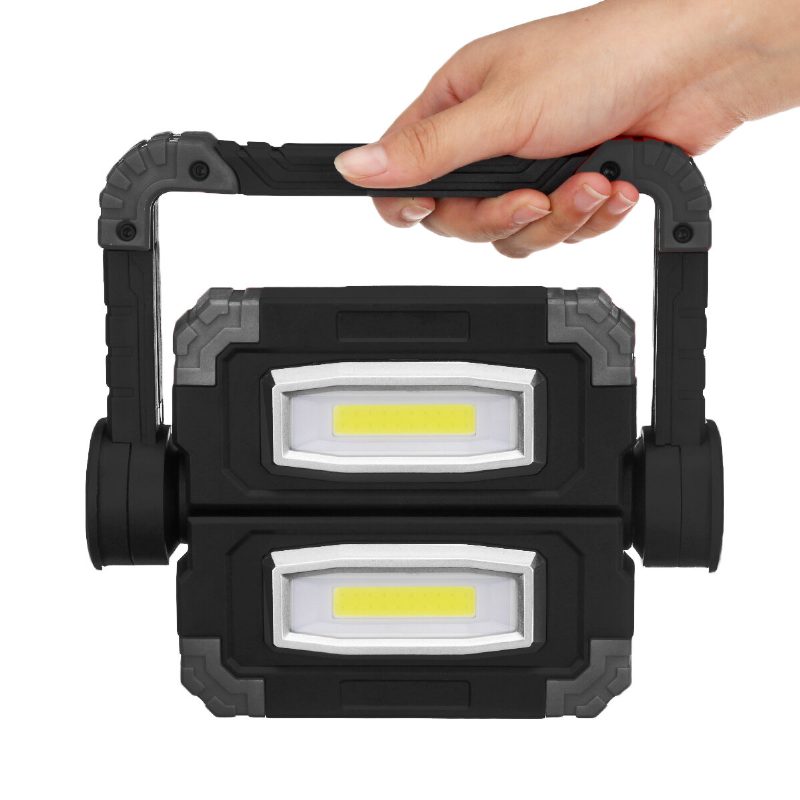 Uusi Usb-ladattava Kannettava Ulkotyövalaisin Double Head Cob Camping Light Putoamista Estävä Tulvaleirin Kohdevalo