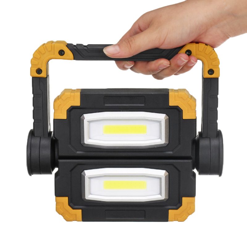 Uusi Usb-ladattava Kannettava Ulkotyövalaisin Double Head Cob Camping Light Putoamista Estävä Tulvaleirin Kohdevalo