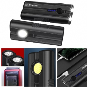 Warsun X608 Double P8 Led 1600lm Vahva Taskulamppu 16 Helmellä Cob-sivuvalolla Puhelin Mobiilivirtalähde Usb Ladattava Camping Mantain Light