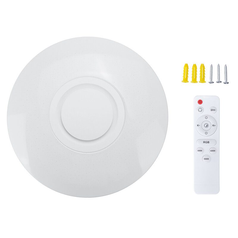 Wifi Led-kattolamppu Bluetooth-kaiuttimella Led-kattolampun Värinvaihto Kaukosäätimellä Rgb-musiikkikattolamppu Himmennettävissä App-ohjauksella 3000-6500k Alexa Google Homelle