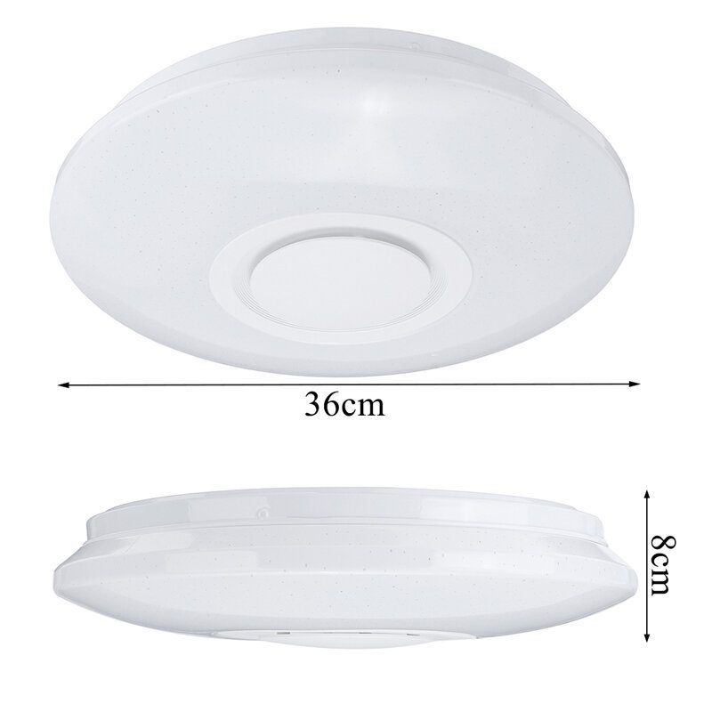 Wifi Led-kattolamppu Bluetooth-kaiuttimella Led-kattolampun Värinvaihto Kaukosäätimellä Rgb-musiikkikattolamppu Himmennettävissä App-ohjauksella 3000-6500k Alexa Google Homelle