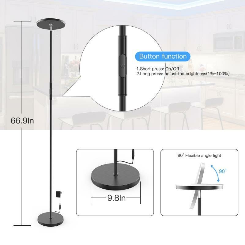 Zengge Ac100-240v 24w Smart Wifi Rgb+cct 2000lm Lattialamppu Himmennettävä App Ääniohjaus Toimii Google Home Alexan Kanssa